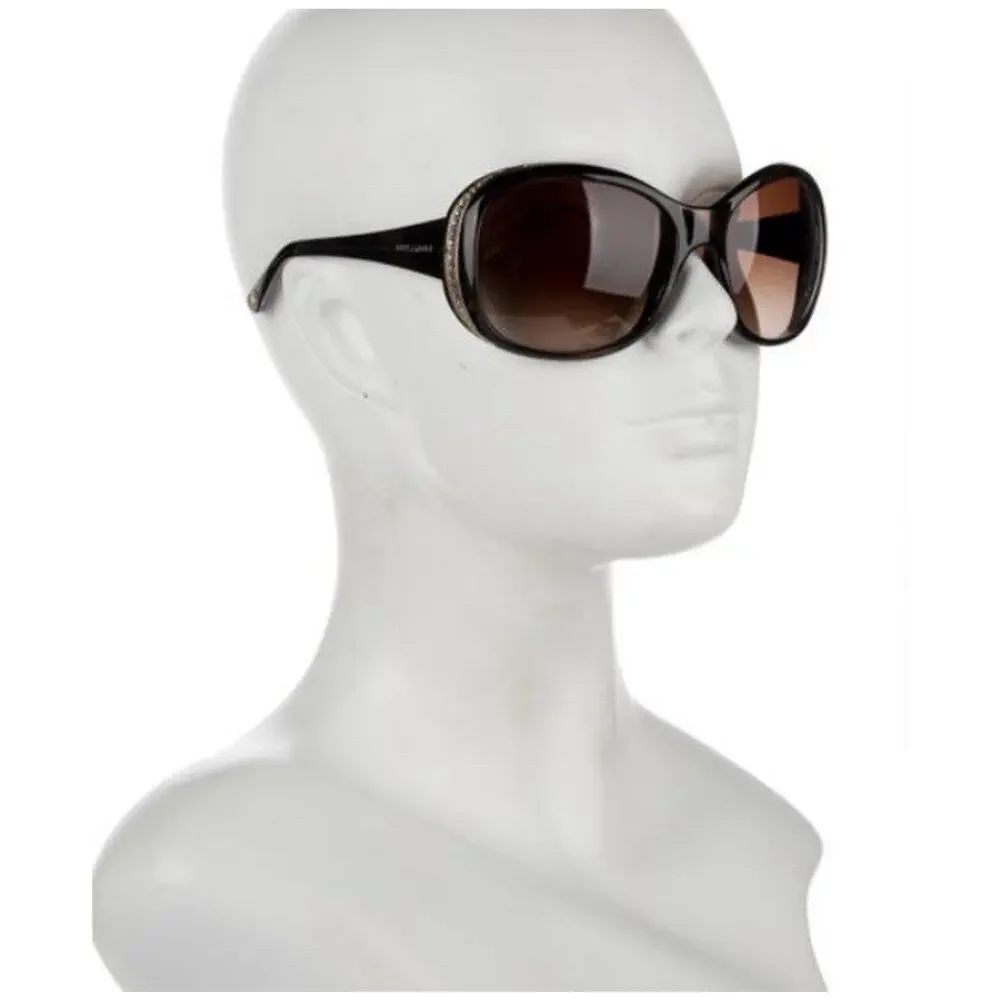 Bulgari Oversize Crystal Rhinestone Jackie O Style Sunglasses Tortoiseshell